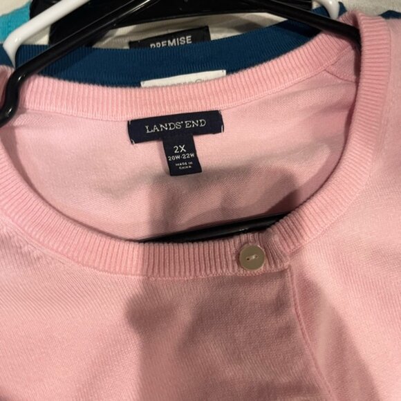 Lands' End Women's Light Pink Button-Up Cardigan 2X - Picture 6 of 6